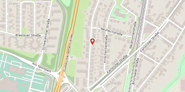 Karte der Umgebung von Hofäckerstraße 39, 76139 Karlsruhe