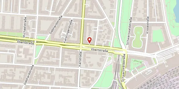 Karte der Umgebung von Ebertstraße 14, 76137 Karlsruhe