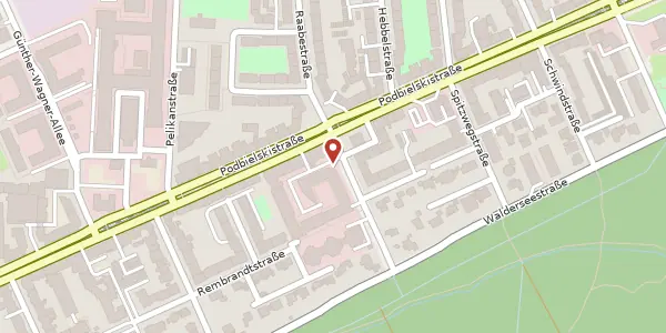 Karte der Umgebung von Podbielskistraße 166, 30177 Hannover