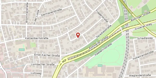 Karte der Umgebung von Schwenninger Straße 6, 70563 Stuttgart