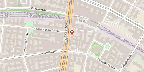 Karte der Umgebung von Schönhauser Allee 72 a, 10437 Berlin