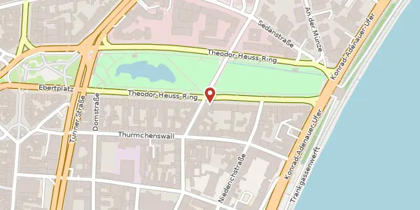 Karte der Umgebung von Theodor-Heuss-Ring 36, 50668 Köln