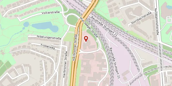 Karte der Umgebung von Heilbronner Straße 190, 70191 Stuttgart