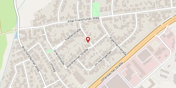 Karte der Umgebung von Waldheimer Str. 5, 63165 Mühlheim