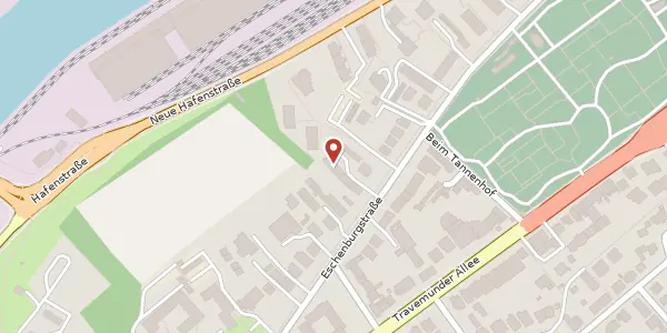 Karte der Umgebung von Eschenburgstraße 25 b, 23568 Lübeck