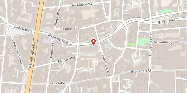Karte der Umgebung von Magnusstr. 11, 50672 Köln