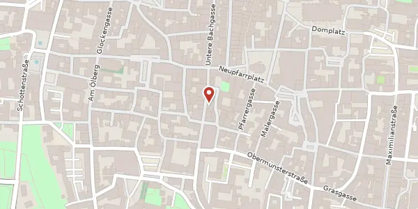 Karte der Umgebung von Obere Bachgasse 9, 93047 Regensburg