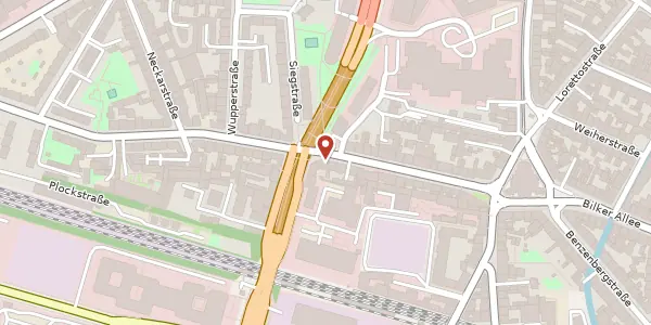 Karte der Umgebung von Gladbacher Str. 40, 40219 Düsseldorf