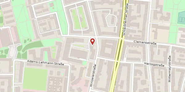 Karte der Umgebung von Winzererstr. 49 a, 80797 München