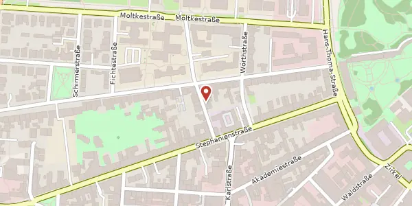 Karte der Umgebung von Seminarstraße 11, 76133 Karlsruhe