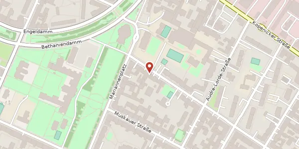 Karte der Umgebung von Wrangelstraße 5, 10997 Berlin
