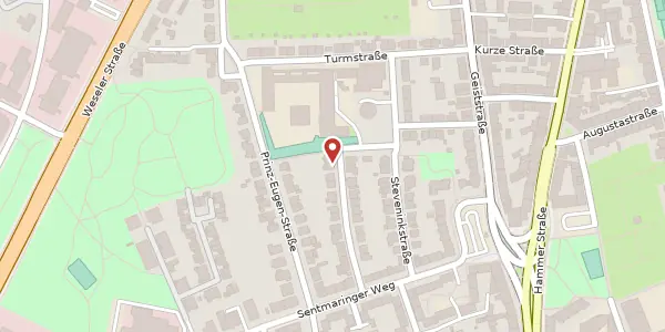 Karte der Umgebung von Kerkerinckstr. 4, 48151 Münster