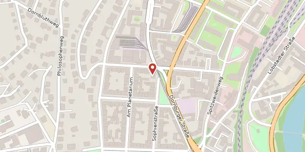 Karte der Umgebung von Sophienstraße 53, 07743 Jena