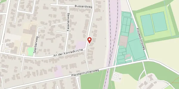 Karte der Umgebung von Falkenhorst 6 a, 48155 Münster