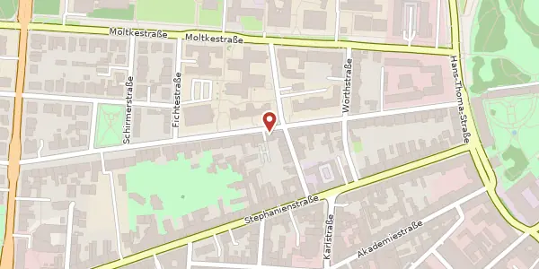 Karte der Umgebung von Bismarckstraße 35, 76133 Karlsruhe