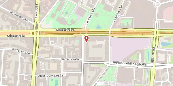 Karte der Umgebung von Ritterstraße 9, 76137 Karlsruhe