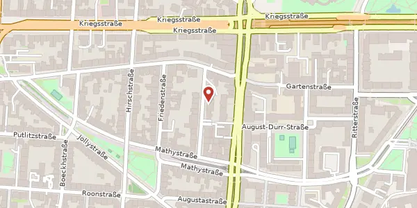 Karte der Umgebung von Redtenbacherstraße 5, 76133 Karlsruhe