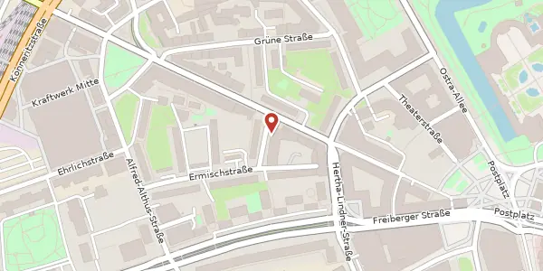 Karte der Umgebung von Ermischstraße 2 a, 01067 Dresden