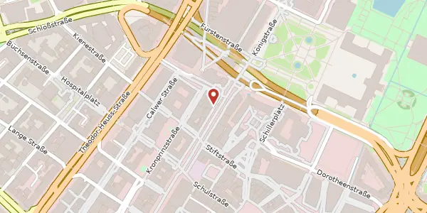 Karte der Umgebung von Königstraße 36, 70173 Stuttgart