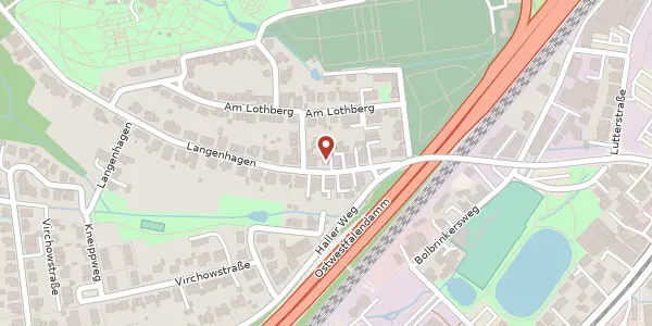 Karte der Umgebung von Langenhagen 32, 33617 Bielefeld