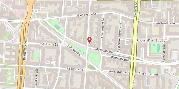 Karte der Umgebung von Hirschstraße 71, 76133 Karlsruhe