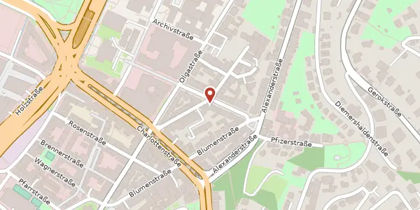 Karte der Umgebung von Uhlandstraße 16, 70182 Stuttgart