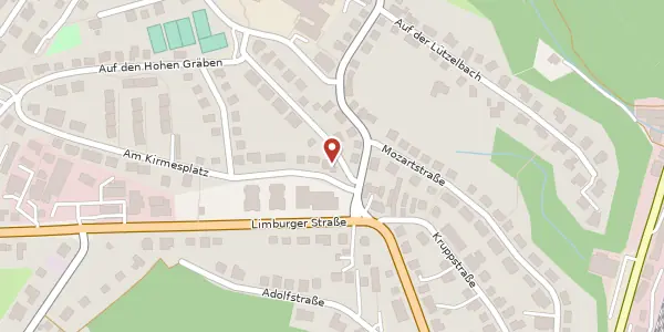 Karte der Umgebung von Am Kirmesplatz 2, 35781 Weilburg
