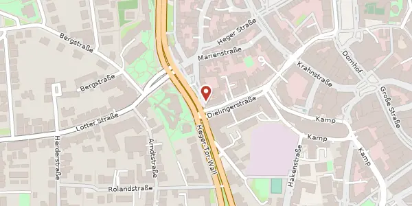 Karte der Umgebung von Rolandsmauer 21 a, 49074 Osnabrück