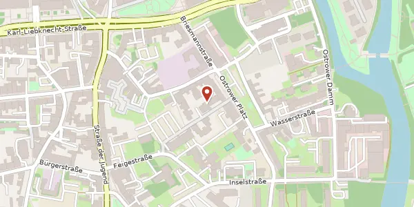 Karte der Umgebung von Ostrower Wohnpark 2, 03046 Cottbus