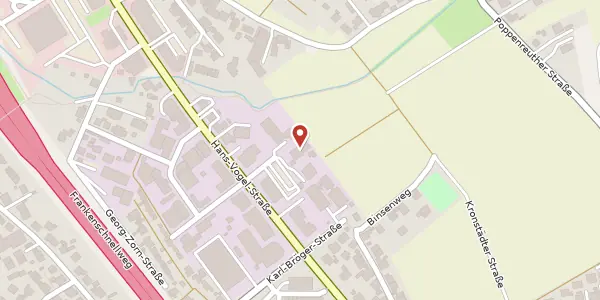 Karte der Umgebung von Hans-Vogel-Straße 16, 90765 Fürth