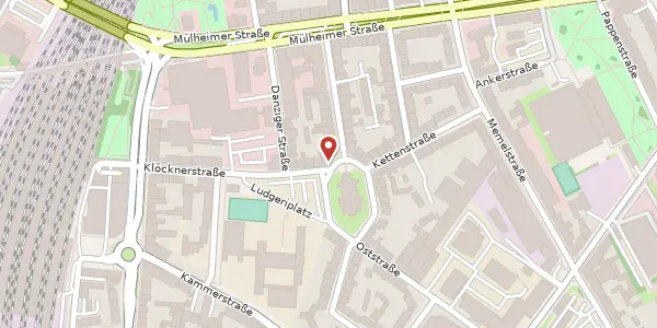 Karte der Umgebung von Ludgeriplatz 19, 47057 Duisburg