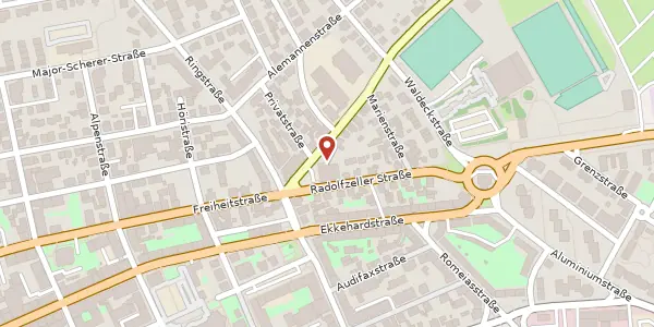 Karte der Umgebung von Friedinger Straße 2, 78224 Singen (Hohentwiel)