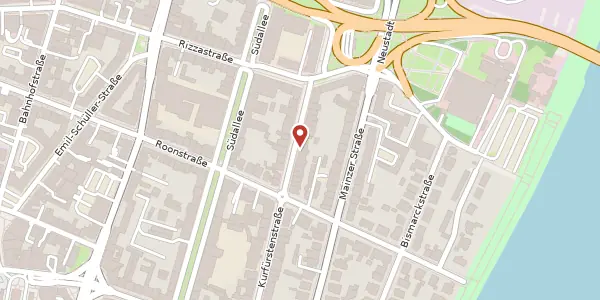 Karte der Umgebung von Kurfürstenstraße 23, 56068 Koblenz