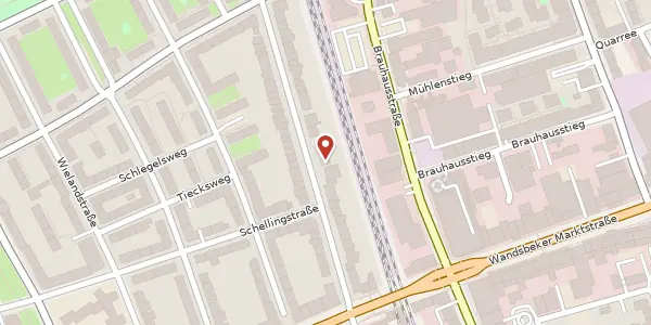 Karte der Umgebung von Börnestraße 26, 22089 Hamburg