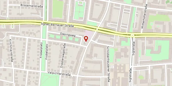 Karte der Umgebung von Friedenheimer Str. 36, 80686 München