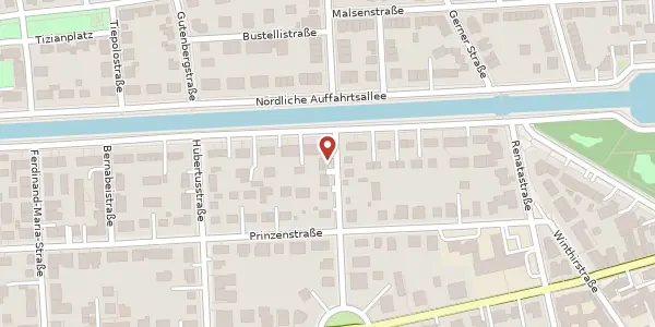 Karte der Umgebung von Montenstr. 11, 80639 München