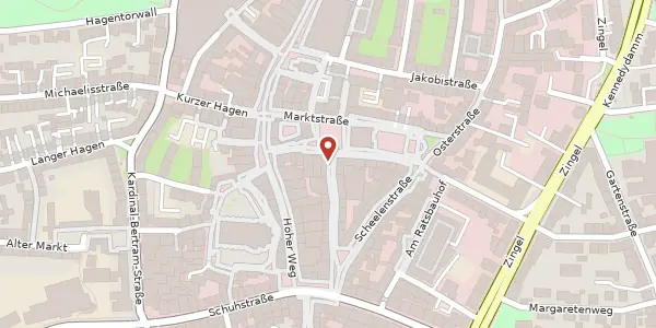 Karte der Umgebung von Rathausstraße 21-23, 31134 Hildesheim