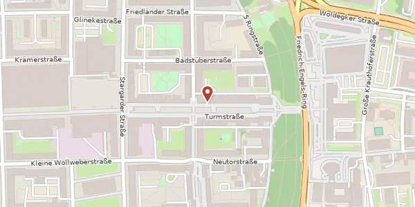 Karte der Umgebung von Turmstraße 13, 17033 Neubrandenburg