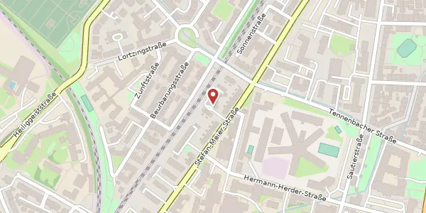 Karte der Umgebung von Stefan-Meier-Straße 105, 79104 Freiburg im Breisgau