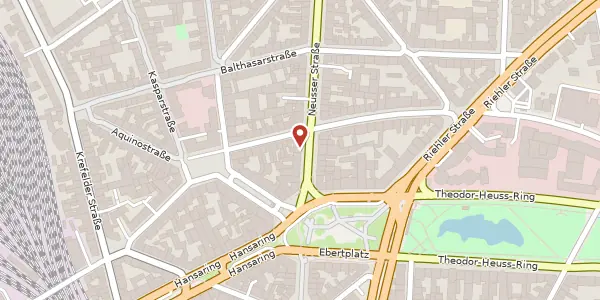 Karte der Umgebung von Neusser Straße 13, 50670 Köln