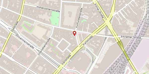 Karte der Umgebung von Kurfürstenstr. 33, 40211 Düsseldorf