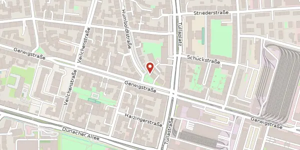 Karte der Umgebung von Humboldtstraße 29, 76131 Karlsruhe