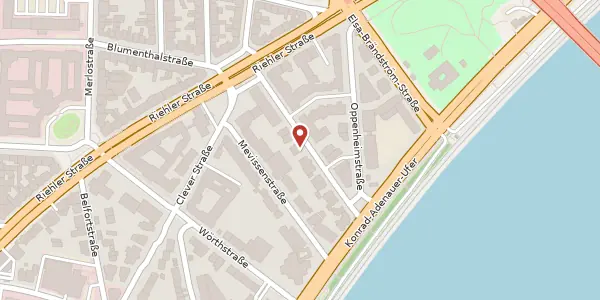 Karte der Umgebung von Worringer Str. 14, 50668 Köln
