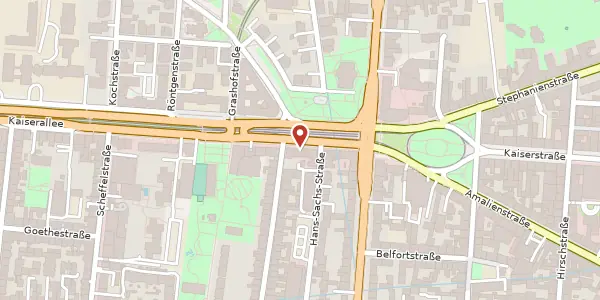Karte der Umgebung von Kaiserallee 7, 76133 Karlsruhe