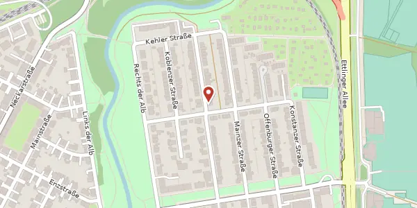 Karte der Umgebung von Speyerer Straße 11 d, 76199 Karlsruhe