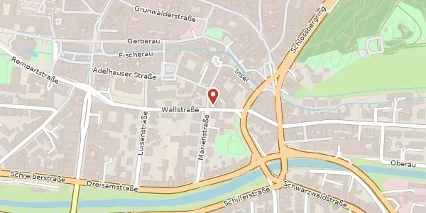 Karte der Umgebung von Wallstraße 9, 79098 Freiburg im Breisgau