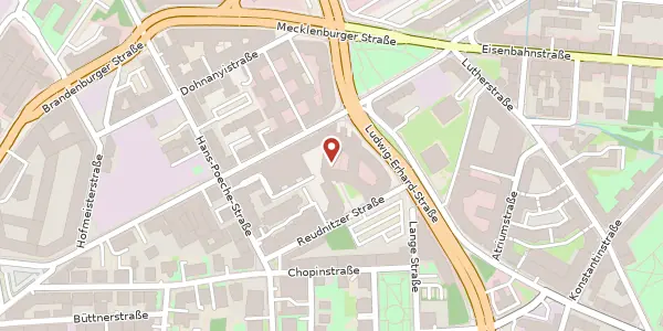 Karte der Umgebung von Ludwig-Erhard-Straße 57a, 04103 Leipzig