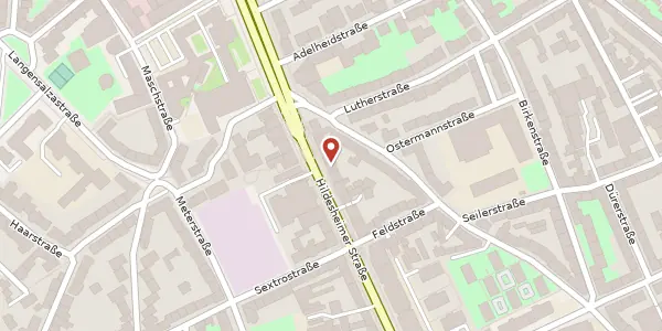 Karte der Umgebung von Hildesheimer Straße 33, 30169 Hannover