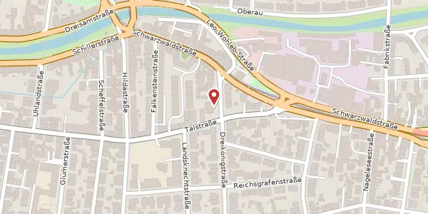 Karte der Umgebung von Dreikönigstraße 12, 79102 Freiburg im Breisgau