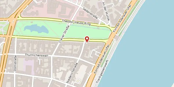 Karte der Umgebung von Theodor-Heuss-Ring 52, 50668 Köln